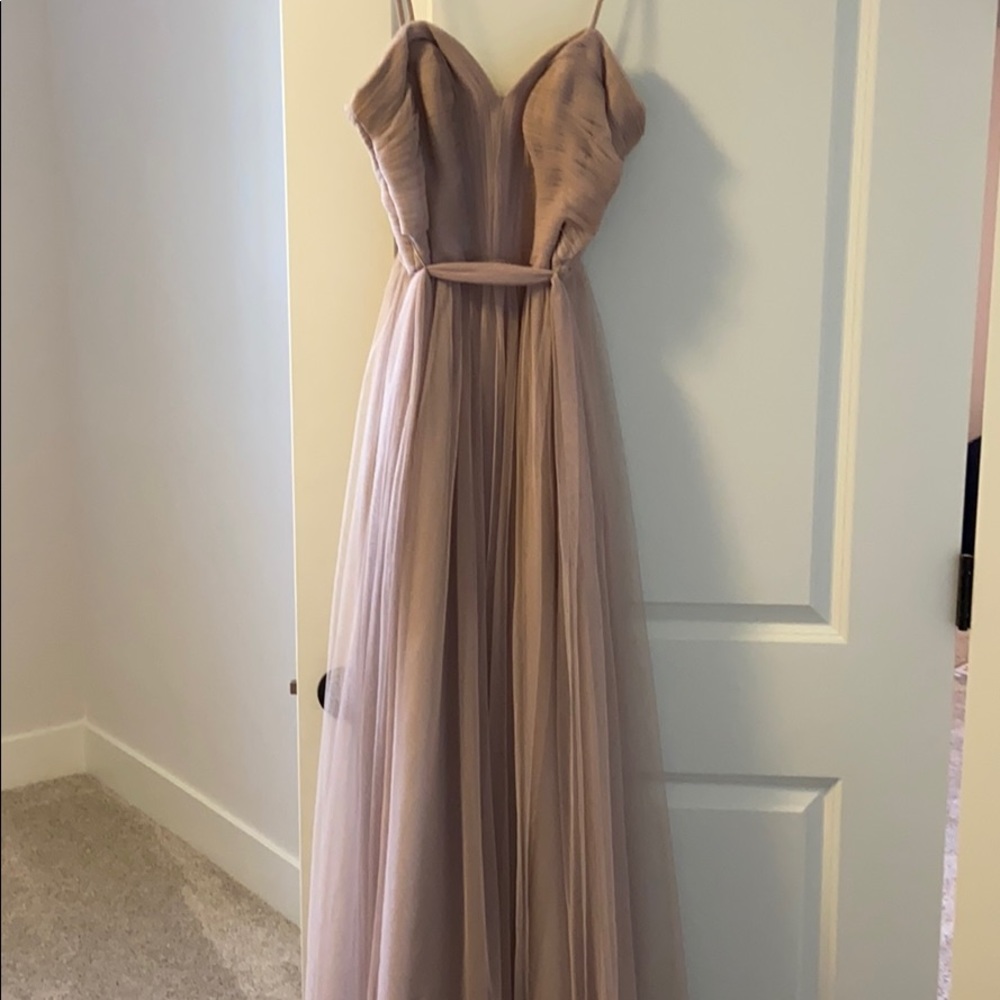 Tan bridesmaid dress